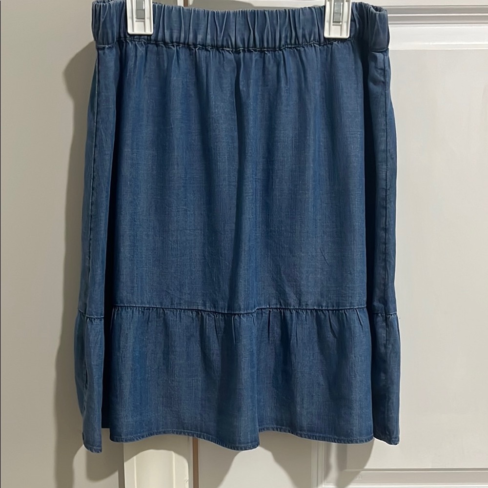 LOFT Blue Tiered Skater Skirt